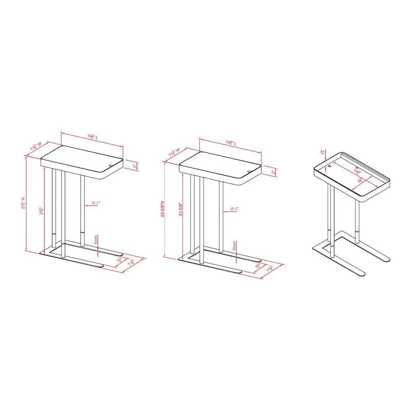 Schofield Industrial 20-inch Metal C-Shape Slide-open Top Side Table by Furniture of America