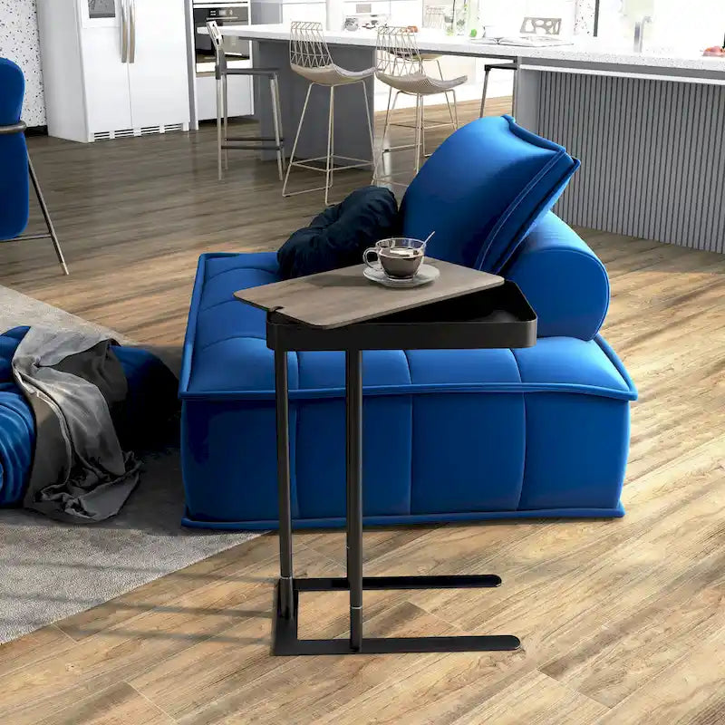 Schofield Industrial 20-inch Metal C-Shape Slide-open Top Side Table by Furniture of America