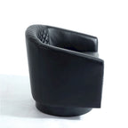 Modern Armchair Faux Leather Nailhead Trim Swivel Accent Chair