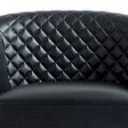 Modern Armchair Faux Leather Nailhead Trim Swivel Accent Chair