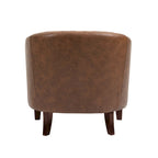 Modern Armchair Faux Leather Nailhead Trim Swivel Accent Chair