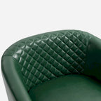 Modern Armchair Faux Leather Nailhead Trim Swivel Accent Chair