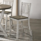 Furniture of America Theile Rustic Wood Counter Height Chairs, Set of 2