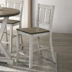 Furniture of America Theile Rustic Wood Counter Height Chairs, Set of 2