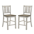 Furniture of America Theile Rustic Wood Counter Height Chairs, Set of 2