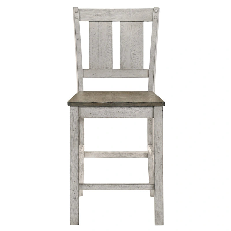 Furniture of America Theile Rustic Wood Counter Height Chairs, Set of 2