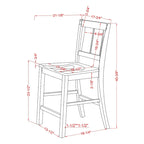 Furniture of America Theile Rustic Wood Counter Height Chairs, Set of 2