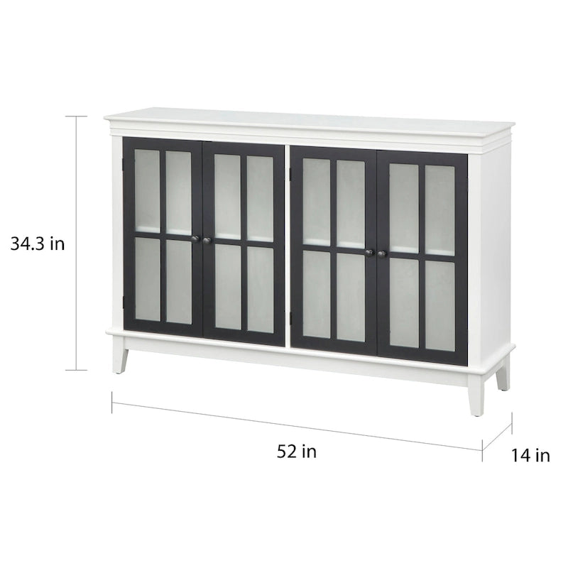 Simple Living Hampshire Frosted Glass Farmhouse Buffet/Sideboard