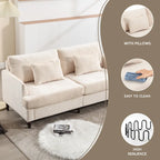 HOMEFUN Modern chenille Fabric Loveseat,2-Seat Upholstered Loveseat Sofa Modern Couch