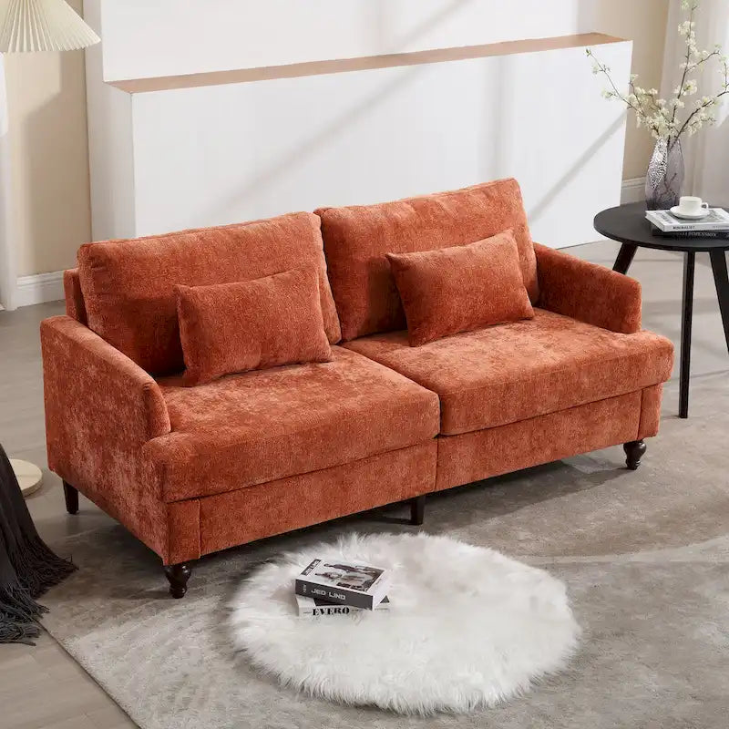 HOMEFUN Modern chenille Fabric Loveseat,2-Seat Upholstered Loveseat Sofa Modern Couch