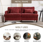 HOMEFUN Modern chenille Fabric Loveseat,2-Seat Upholstered Loveseat Sofa Modern Couch