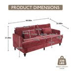 HOMEFUN Modern chenille Fabric Loveseat,2-Seat Upholstered Loveseat Sofa Modern Couch