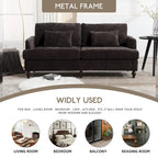 HOMEFUN Modern chenille Fabric Loveseat,2-Seat Upholstered Loveseat Sofa Modern Couch