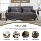 HOMEFUN Modern chenille Fabric Loveseat,2-Seat Upholstered Loveseat Sofa Modern Couch