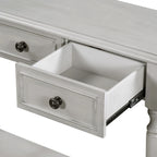 Nestfair Retro Wooden Console Table with Open Shelf Two Drawers