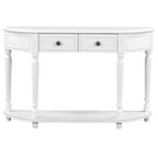 Nestfair Retro Wooden Console Table with Open Shelf Two Drawers