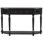 Nestfair Retro Wooden Console Table with Open Shelf Two Drawers
