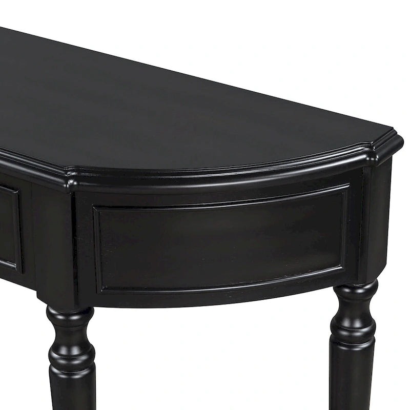 Nestfair Retro Wooden Console Table with Open Shelf Two Drawers