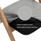 Wooden Stackable Dining Folding Chairs with Padded Seats(Set of 2)