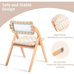 Wooden Stackable Dining Folding Chairs with Padded Seats(Set of 2)