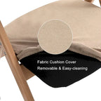 Wooden Stackable Dining Folding Chairs with Padded Seats(Set of 2)