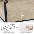 MCombo Set of 2 Modern Accent Chairs, Armchair with Upholstered Cushion, Leathaire Fabric Lounge Chairs for Living Room 4748