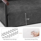 MCombo Set of 2 Modern Accent Chairs, Armchair with Upholstered Cushion, Leathaire Fabric Lounge Chairs for Living Room 4748