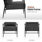 MCombo Set of 2 Modern Accent Chairs, Armchair with Upholstered Cushion, Leathaire Fabric Lounge Chairs for Living Room 4748