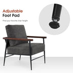 MCombo Set of 2 Modern Accent Chairs, Armchair with Upholstered Cushion, Leathaire Fabric Lounge Chairs for Living Room 4748