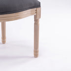 Style Solid Wood Frame Antique Painting Rattan Back Dining Chair Set of 2