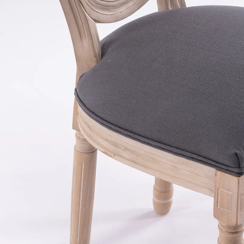 Style Solid Wood Frame Antique Painting Rattan Back Dining Chair Set of 2