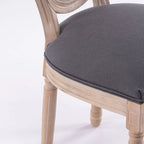 Style Solid Wood Frame Antique Painting Rattan Back Dining Chair Set of 2