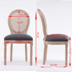 Style Solid Wood Frame Antique Painting Rattan Back Dining Chair Set of 2