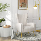 Upholstered Wingback Accent Chair - 26.4W x 37.8H x 32.6D