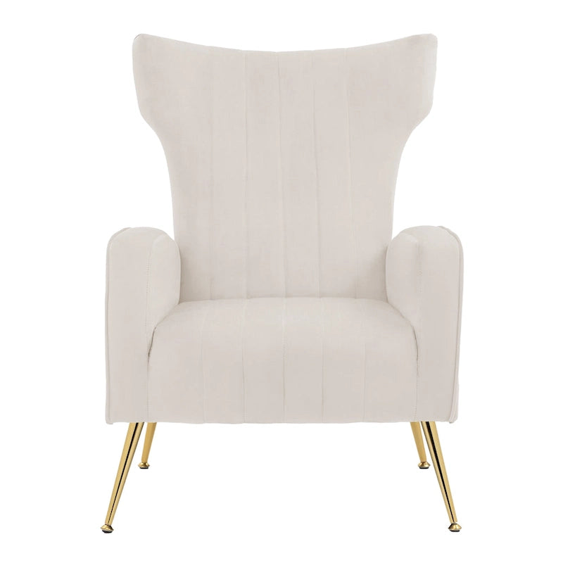 Upholstered Wingback Accent Chair - 26.4W x 37.8H x 32.6D