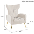 Upholstered Wingback Accent Chair - 26.4W x 37.8H x 32.6D