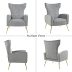 Upholstered Wingback Accent Chair - 26.4W x 37.8H x 32.6D