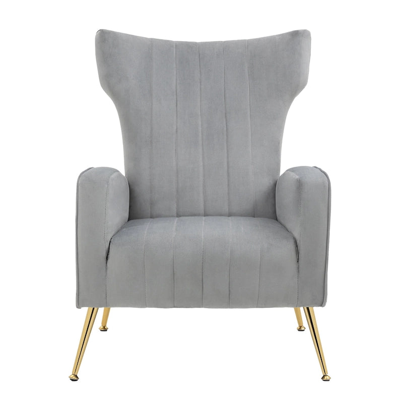 Upholstered Wingback Accent Chair - 26.4W x 37.8H x 32.6D