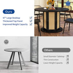 Moasis Round Pedestal Dining Table for 4 with Rattan Circular Base