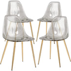 Modern Kitchen Dining Side Chair with Metal Legs, Set of 4, Amber
