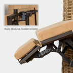 CUSchoice All-Weather Wicker Recliner with Cushion