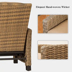 CUSchoice All-Weather Wicker Recliner with Cushion