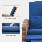 CUSchoice All-Weather Wicker Recliner with Cushion