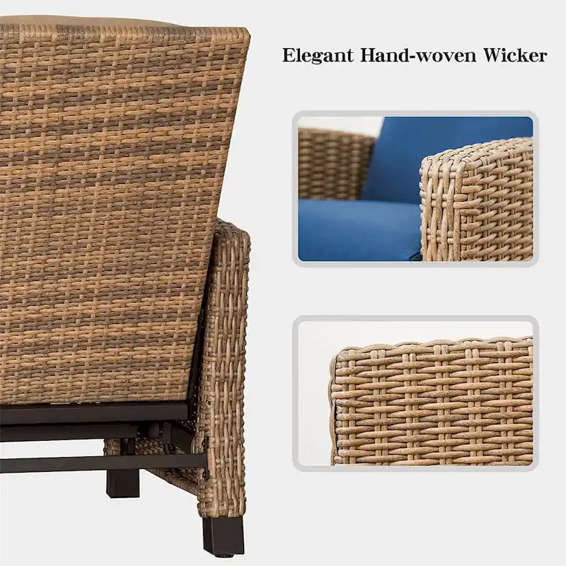 CUSchoice All-Weather Wicker Recliner with Cushion