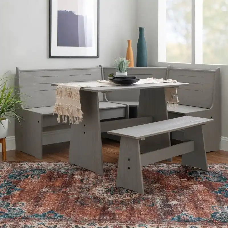 Wendell Solid Wood Corner Breakfast Nook Dining Set