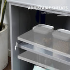 HOMCOM Modern Kitchen Sideboard, Stackable Storage Cabinet, Sliding Glass Door Console, Cupboard Serving Buffet for Kitchen