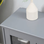 HOMCOM Modern Kitchen Sideboard, Stackable Storage Cabinet, Sliding Glass Door Console, Cupboard Serving Buffet for Kitchen