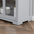 HOMCOM Modern Kitchen Sideboard, Stackable Storage Cabinet, Sliding Glass Door Console, Cupboard Serving Buffet for Kitchen