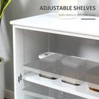 HOMCOM Modern Kitchen Sideboard, Stackable Storage Cabinet, Sliding Glass Door Console, Cupboard Serving Buffet for Kitchen