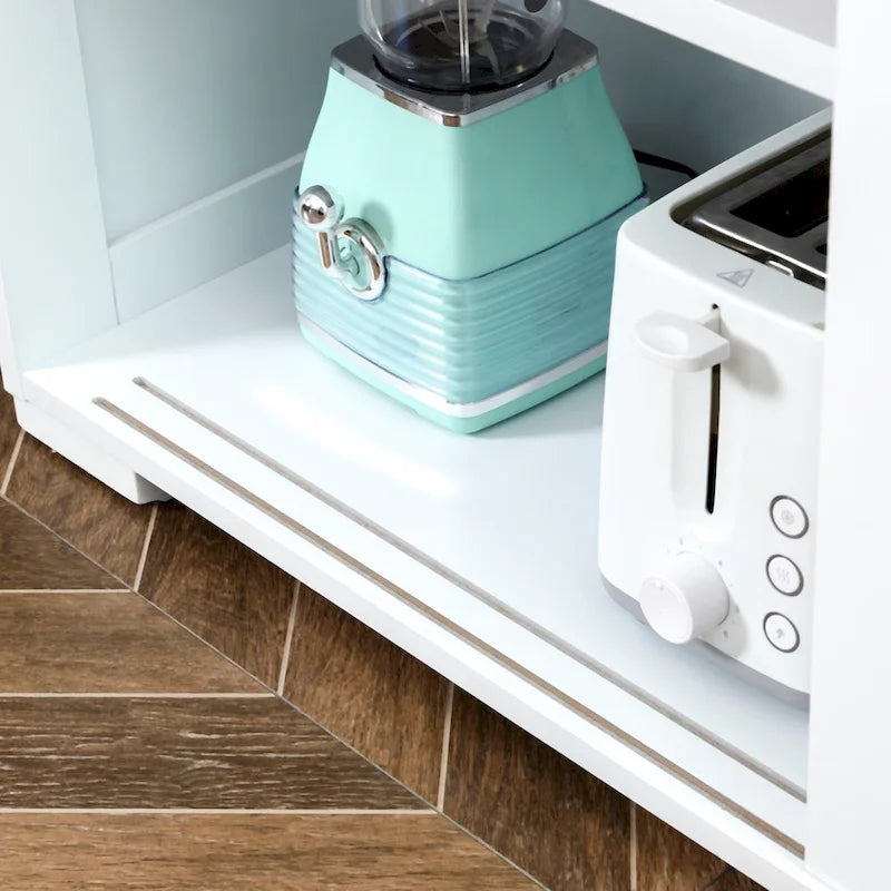 HOMCOM Modern Kitchen Sideboard, Stackable Storage Cabinet, Sliding Glass Door Console, Cupboard Serving Buffet for Kitchen